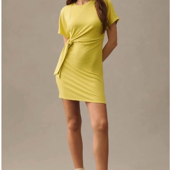 Daily Practice Dresses & Skirts - Daily Practice Nico by Anthropologie Celery Tie-Waist Short Sleeve Dress XS